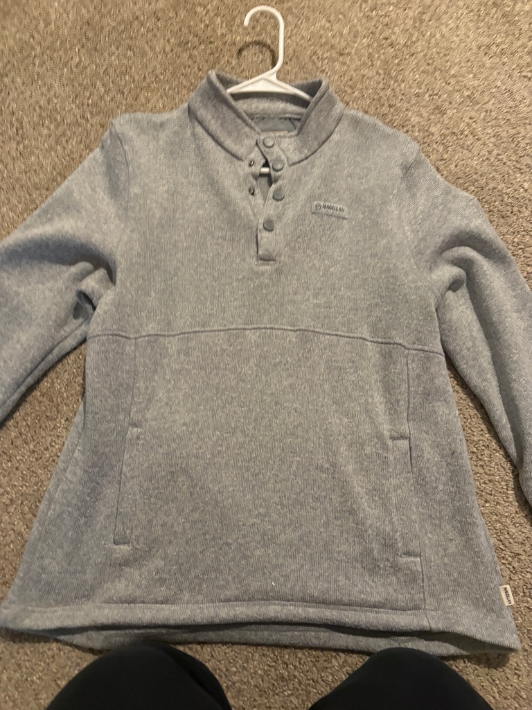Magellan Outdoors Heather Gray Fleece Pullover Jacket